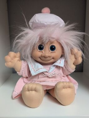 Vintage RUSS 12" Sailor Troll Pink Hair Collectible Soft Plush Troll EUC